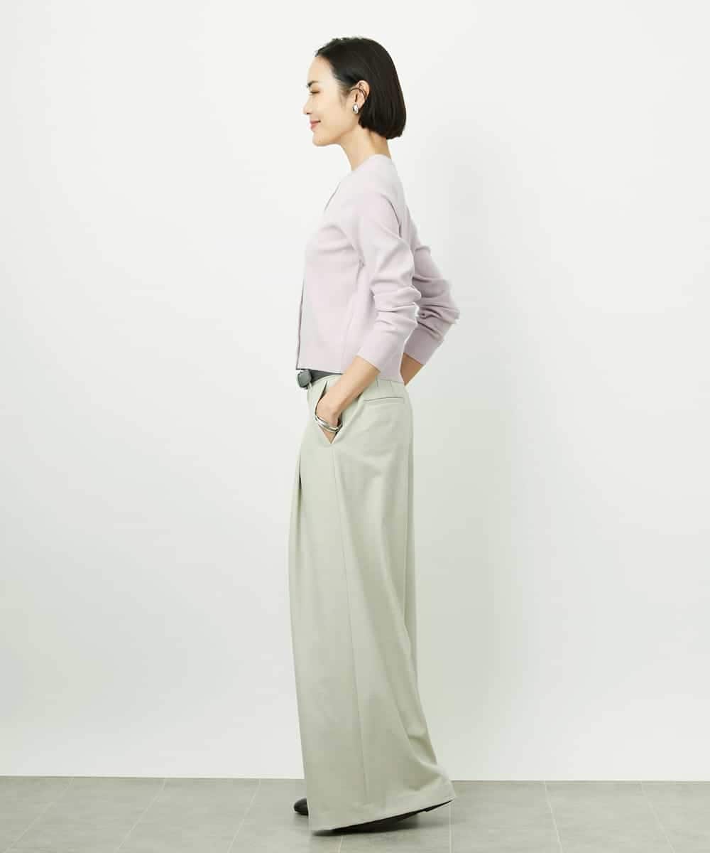 FMSDD01230 MICHEL KLEIN(ミッシェルクラン) [アンサンブル対応]コンパクトクルーネックカーディガン ホワイト