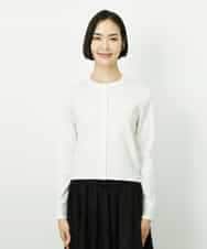 FMSDD01230 MICHEL KLEIN(ミッシェルクラン) [アンサンブル対応]コンパクトクルーネックカーディガン ホワイト