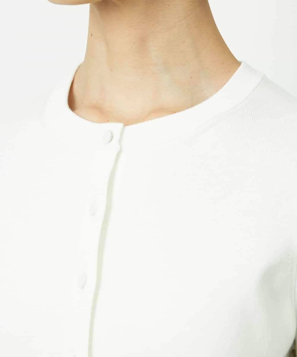 FMSDD01230 MICHEL KLEIN(ミッシェルクラン) [アンサンブル対応]コンパクトクルーネックカーディガン ホワイト