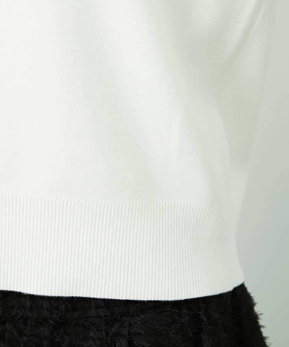 FMSDD01230 MICHEL KLEIN(ミッシェルクラン) [アンサンブル対応]コンパクトクルーネックカーディガン ホワイト