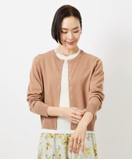 FMSDD13230 MICHEL KLEIN(ミッシェルクラン) コンパクトクルーネックカーディガン ベージュ