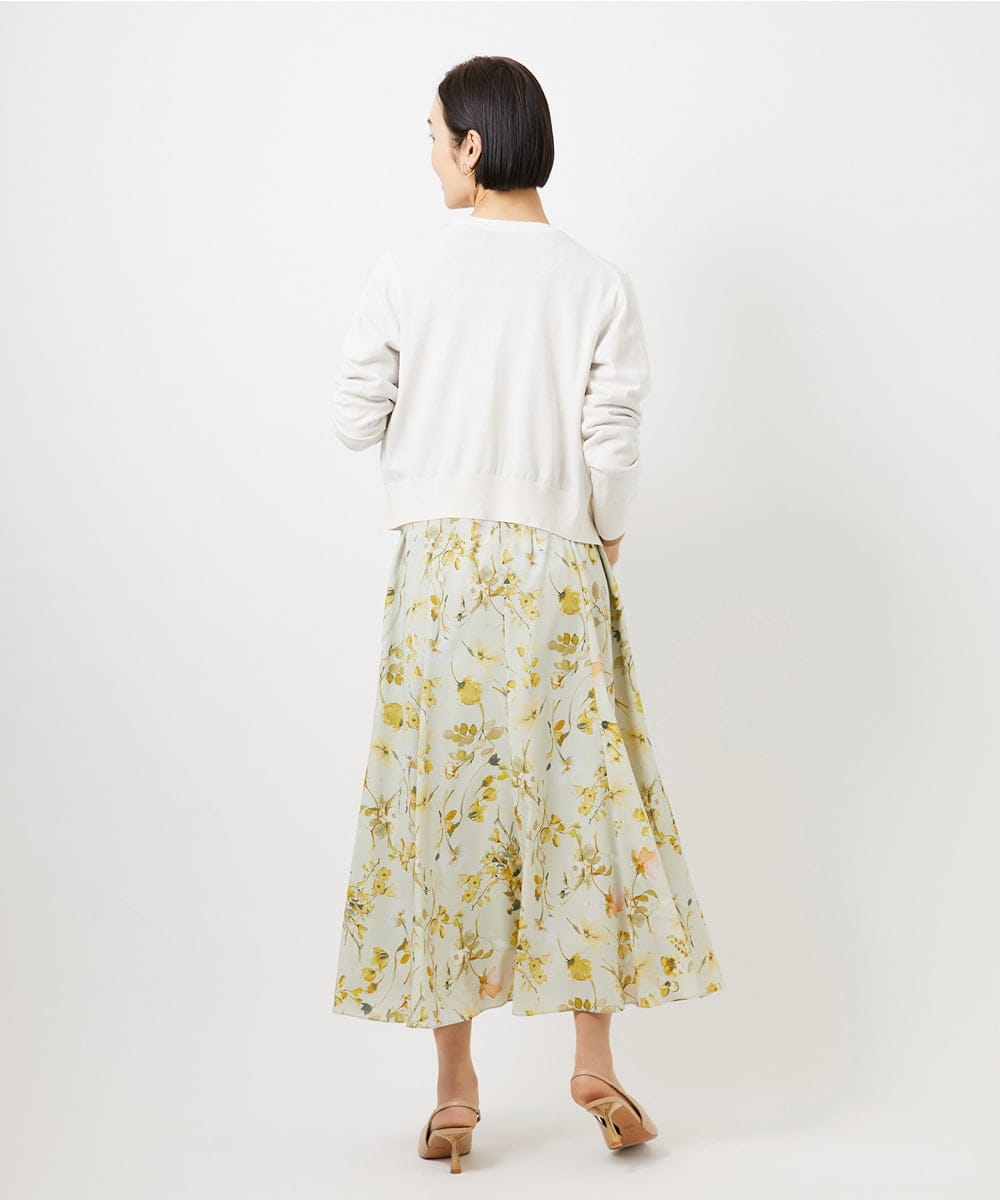 FMSDD13230 MICHEL KLEIN(ミッシェルクラン) コンパクトクルーネックカーディガン ベージュ