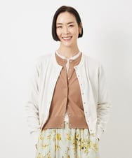 FMSDD13230 MICHEL KLEIN(ミッシェルクラン) コンパクトクルーネックカーディガン ベージュ