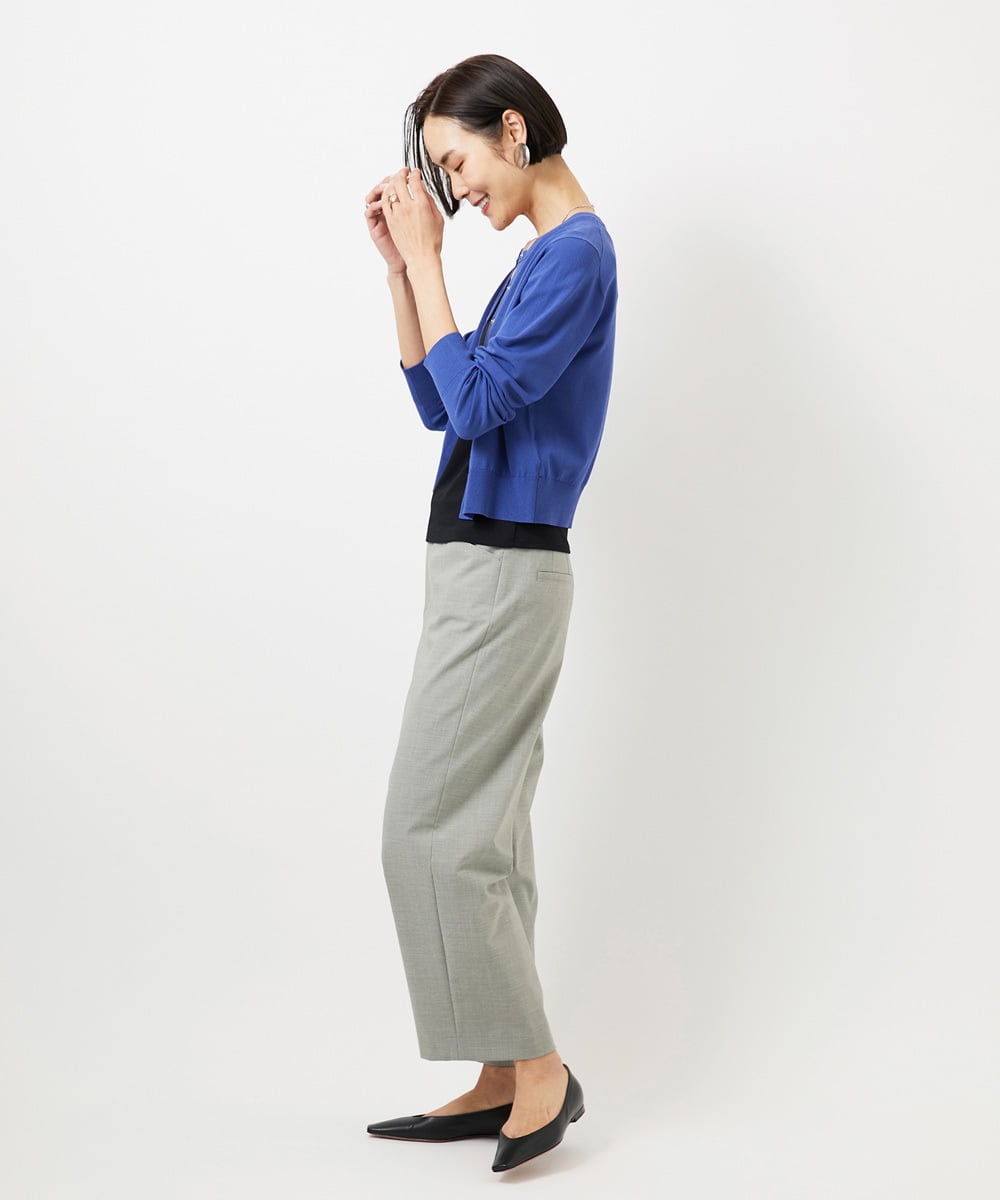 FMSDD13230 MICHEL KLEIN(ミッシェルクラン) コンパクトクルーネックカーディガン ベージュ