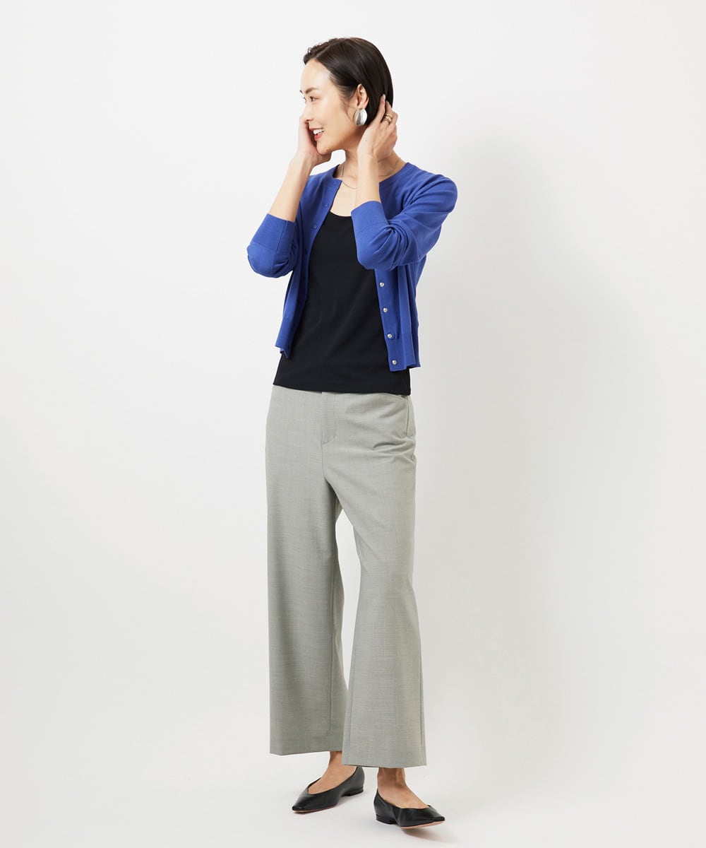 FMSDD13230 MICHEL KLEIN(ミッシェルクラン) コンパクトクルーネックカーディガン ベージュ