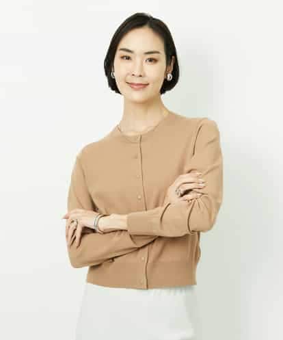 FMSDD13230 MICHEL KLEIN コンパクトクルーネックカーディガン