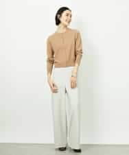 FMSDD13230 MICHEL KLEIN(ミッシェルクラン) コンパクトクルーネックカーディガン ベージュ