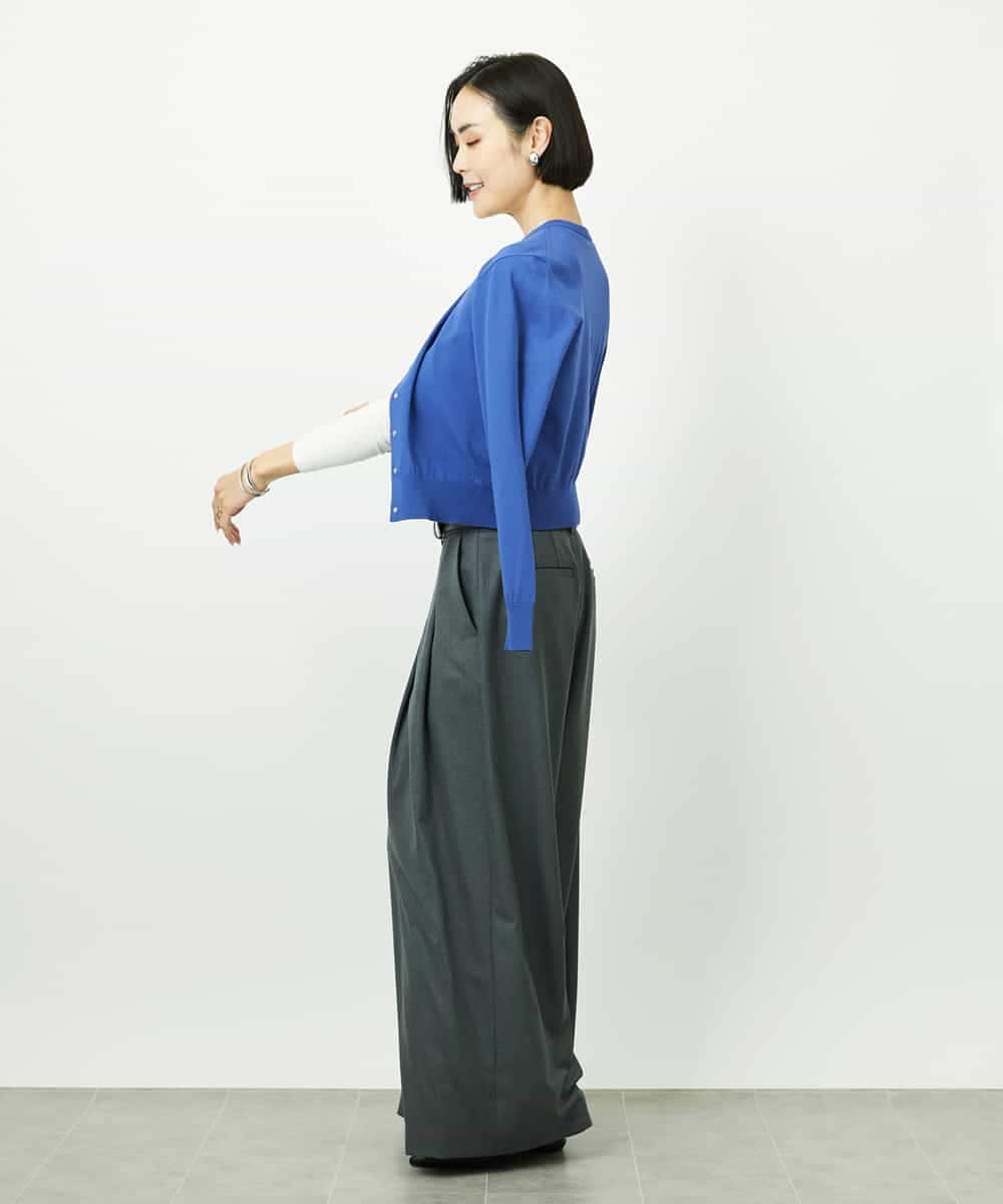 FMSDD13230 MICHEL KLEIN(ミッシェルクラン) コンパクトクルーネックカーディガン ベージュ