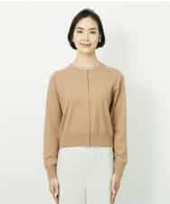 FMSDD13230 MICHEL KLEIN(ミッシェルクラン) コンパクトクルーネックカーディガン ベージュ