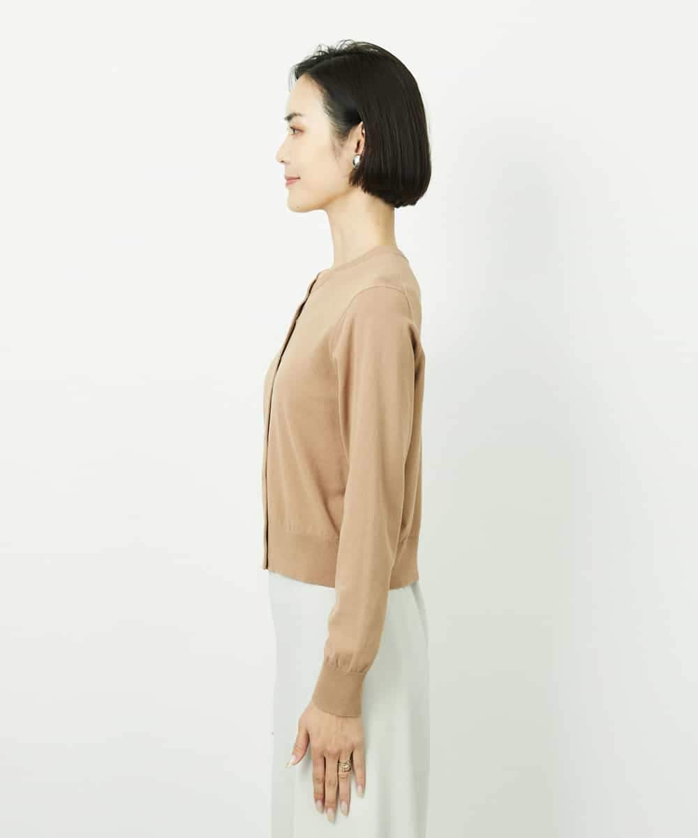 FMSDD13230 MICHEL KLEIN(ミッシェルクラン) コンパクトクルーネックカーディガン ベージュ