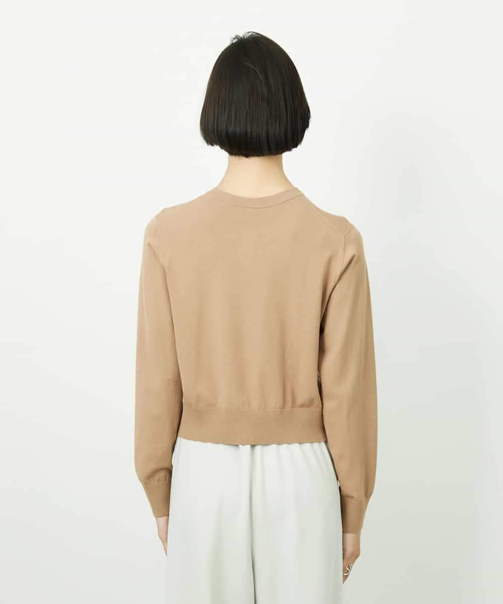 FMSDD13230 MICHEL KLEIN(ミッシェルクラン) コンパクトクルーネックカーディガン ベージュ