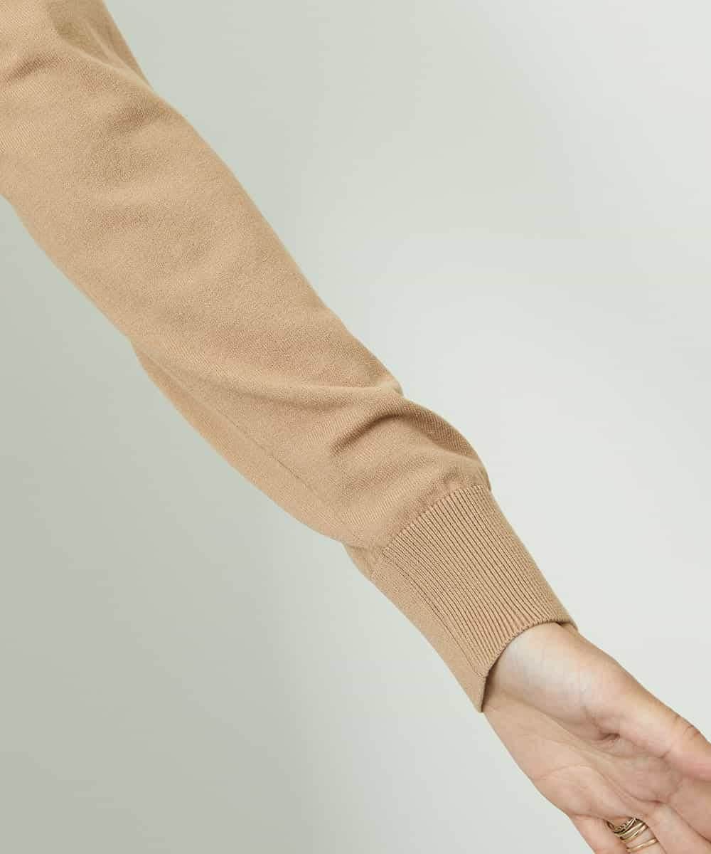 FMSDD13230 MICHEL KLEIN(ミッシェルクラン) コンパクトクルーネックカーディガン ベージュ