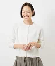 FMSDD14230 MICHEL KLEIN(ミッシェルクラン) クルーネックカーディガン ホワイト