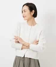 FMSDD14230 MICHEL KLEIN(ミッシェルクラン) クルーネックカーディガン ホワイト