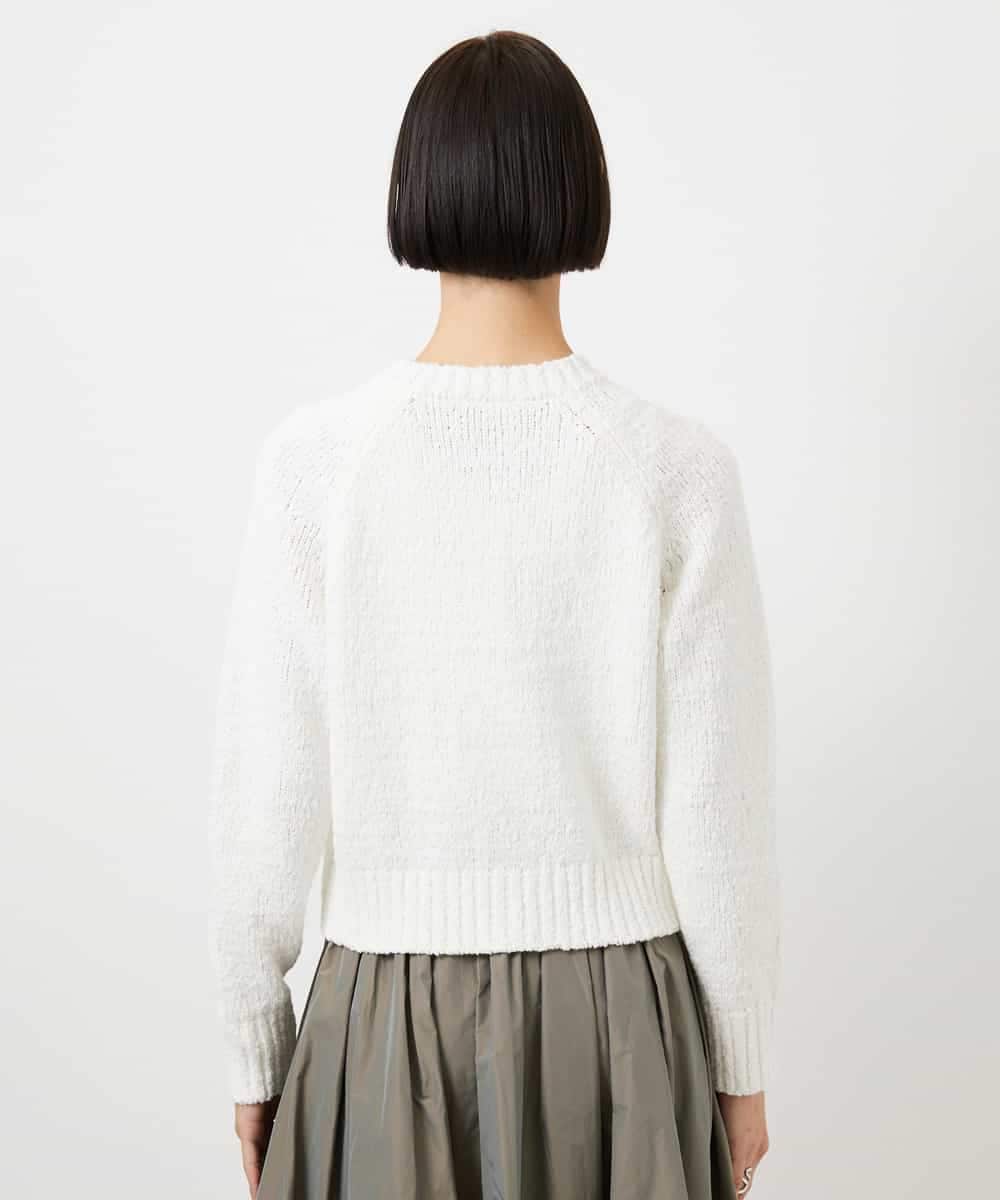 FMSDD14230 MICHEL KLEIN(ミッシェルクラン) クルーネックカーディガン ホワイト