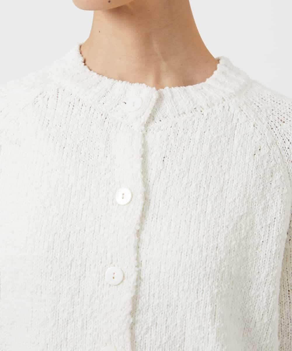 FMSDD14230 MICHEL KLEIN(ミッシェルクラン) クルーネックカーディガン ホワイト