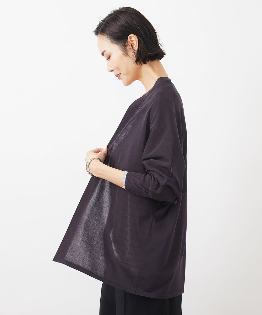 FMSGA10200 MICHEL KLEIN(ミッシェルクラン) ドルマンスリーブロングカーディガン(WEB限定カラーあり) ダークグレー