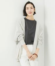FMSGA10200 MICHEL KLEIN(ミッシェルクラン) ドルマンスリーブロングカーディガン(WEB限定カラーあり) ダークグレー