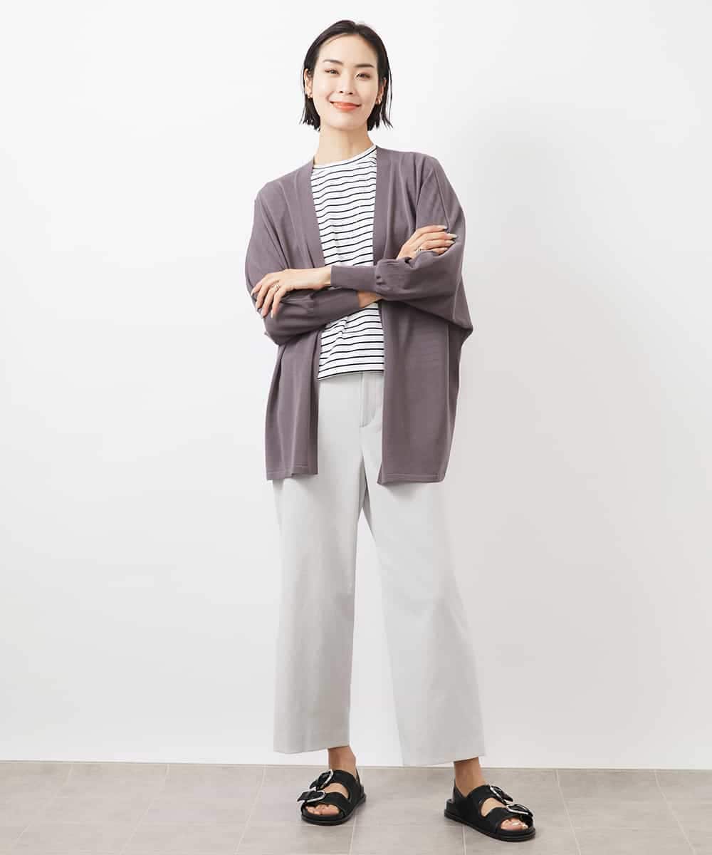 FMSGA10200 MICHEL KLEIN(ミッシェルクラン) ドルマンスリーブロングカーディガン(WEB限定カラーあり) ダークグレー
