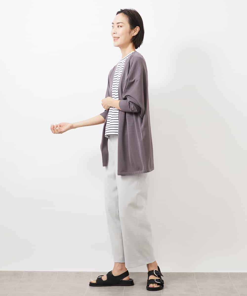 FMSGA10200 MICHEL KLEIN(ミッシェルクラン) ドルマンスリーブロングカーディガン(WEB限定カラーあり) ダークグレー