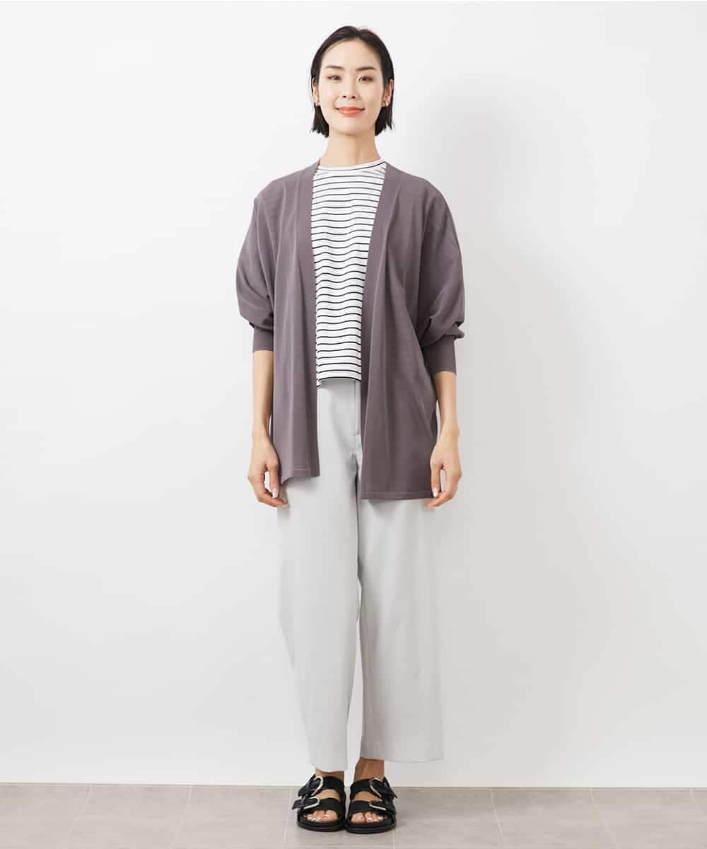 FMSGA10200 MICHEL KLEIN(ミッシェルクラン) ドルマンスリーブロングカーディガン(WEB限定カラーあり) ダークグレー