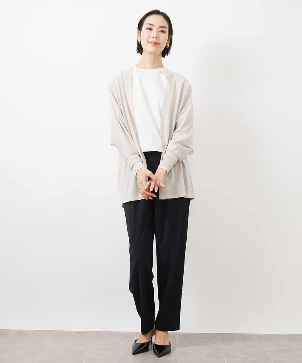 FMSGA10200 MICHEL KLEIN(ミッシェルクラン) ドルマンスリーブロングカーディガン(WEB限定カラーあり) ダークグレー