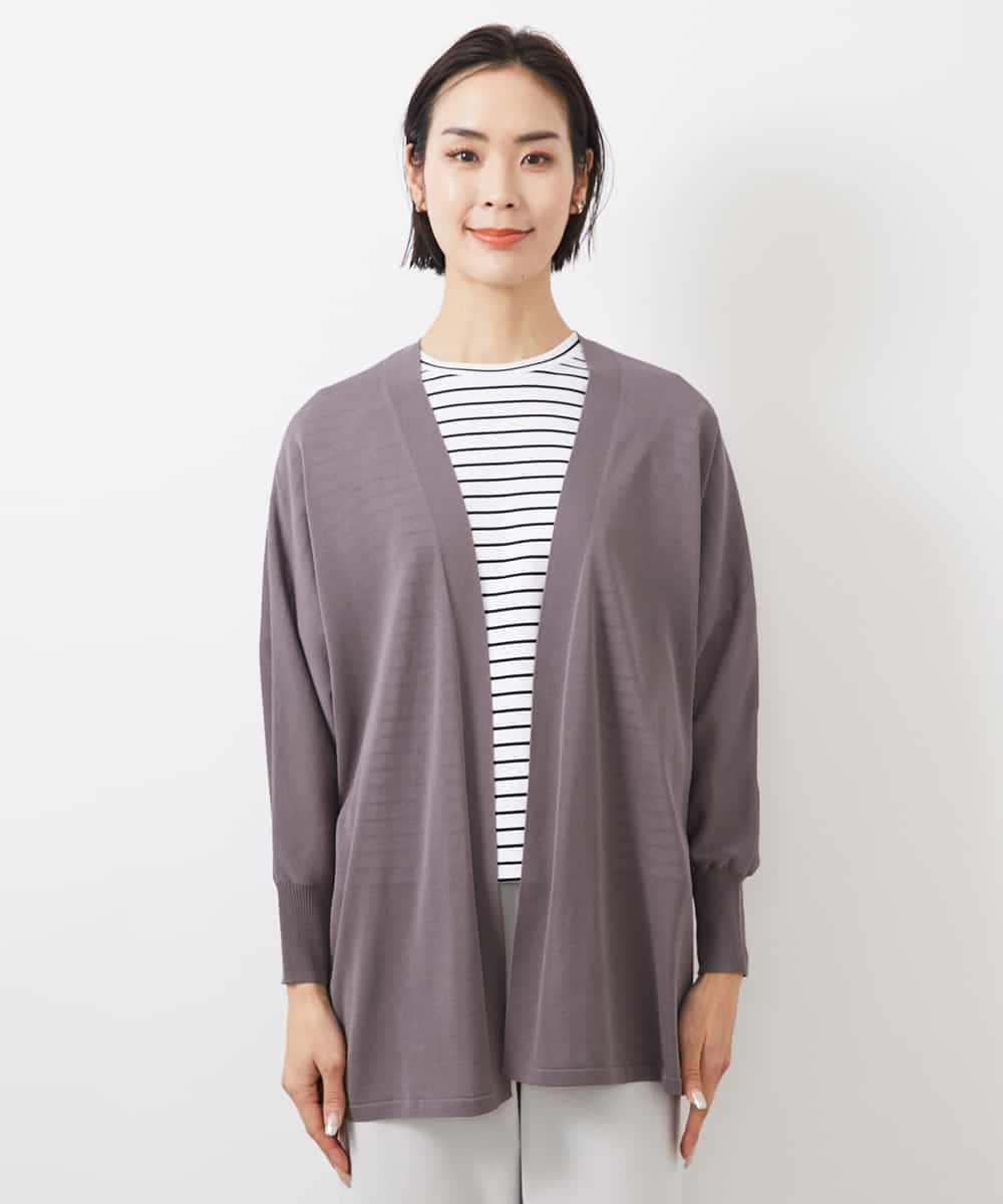 FMSGA10200 MICHEL KLEIN(ミッシェルクラン) ドルマンスリーブロングカーディガン(WEB限定カラーあり) ダークグレー