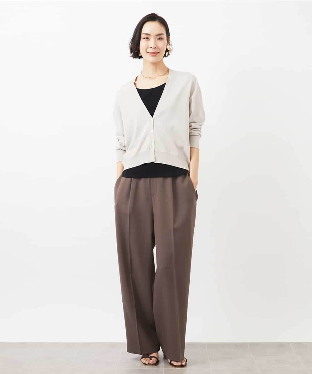 FMSGA15250 MICHEL KLEIN(ミッシェルクラン) ホールガーメント（R）Vネックカーディガン ベージュ