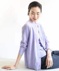 FMSGA18230 MICHEL KLEIN(ミッシェルクラン) [アンサンブル対応/接触冷感]Vネックニットカーディガン ブラック