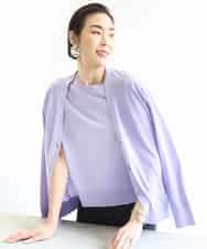 FMSGA18230 MICHEL KLEIN(ミッシェルクラン) [アンサンブル対応/接触冷感]Vネックニットカーディガン ブラック