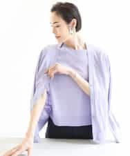 FMSGA18230 MICHEL KLEIN(ミッシェルクラン) [アンサンブル対応/接触冷感]Vネックニットカーディガン ブラック