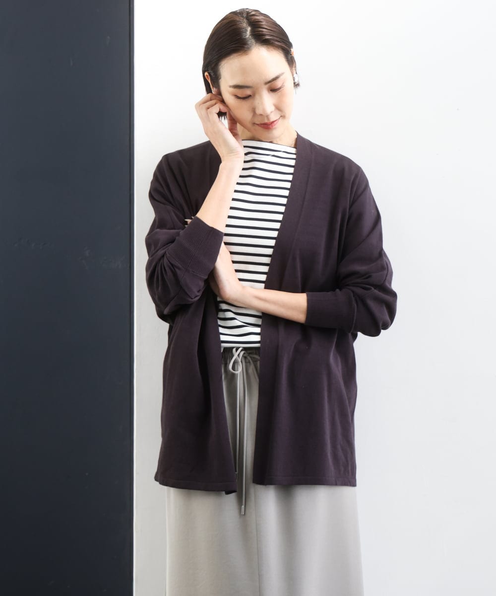 FMSGD10200 MICHEL KLEIN(ミッシェルクラン) ドルマンスリーブ トッパーカーディガン ダークグレー