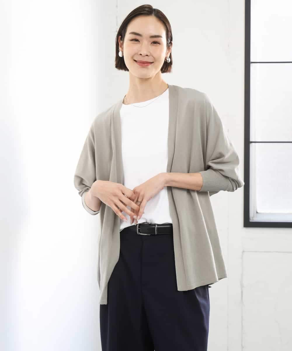 FMSGD10200 MICHEL KLEIN(ミッシェルクラン) ドルマンスリーブ トッパーカーディガン カーキ