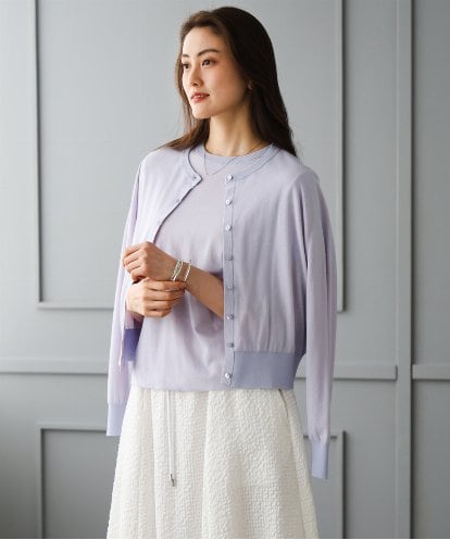 FMSGD24230 MICHEL KLEIN [アンサンブル対応]シアーカーディガン