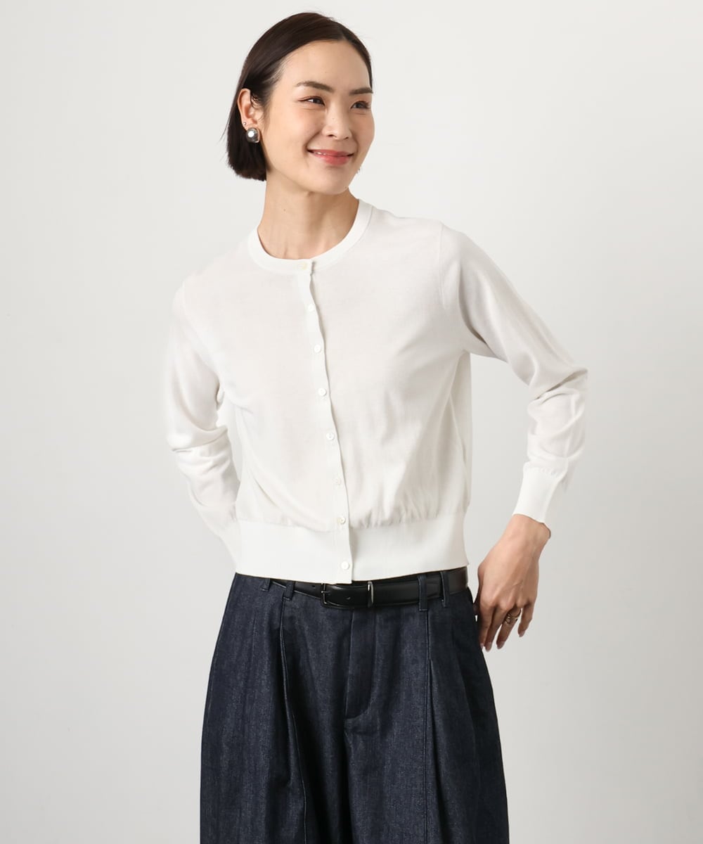 FMSGD24230 MICHEL KLEIN(ミッシェルクラン) [アンサンブル対応]シアーカーディガン アイボリー