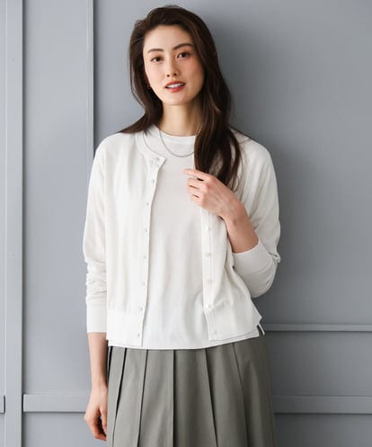 FMSGD24230 MICHEL KLEIN [アンサンブル対応]シアーカーディガン