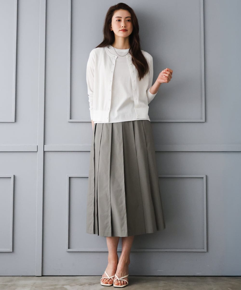 FMSGD24230 MICHEL KLEIN(ミッシェルクラン) [アンサンブル対応]シアーカーディガン アイボリー