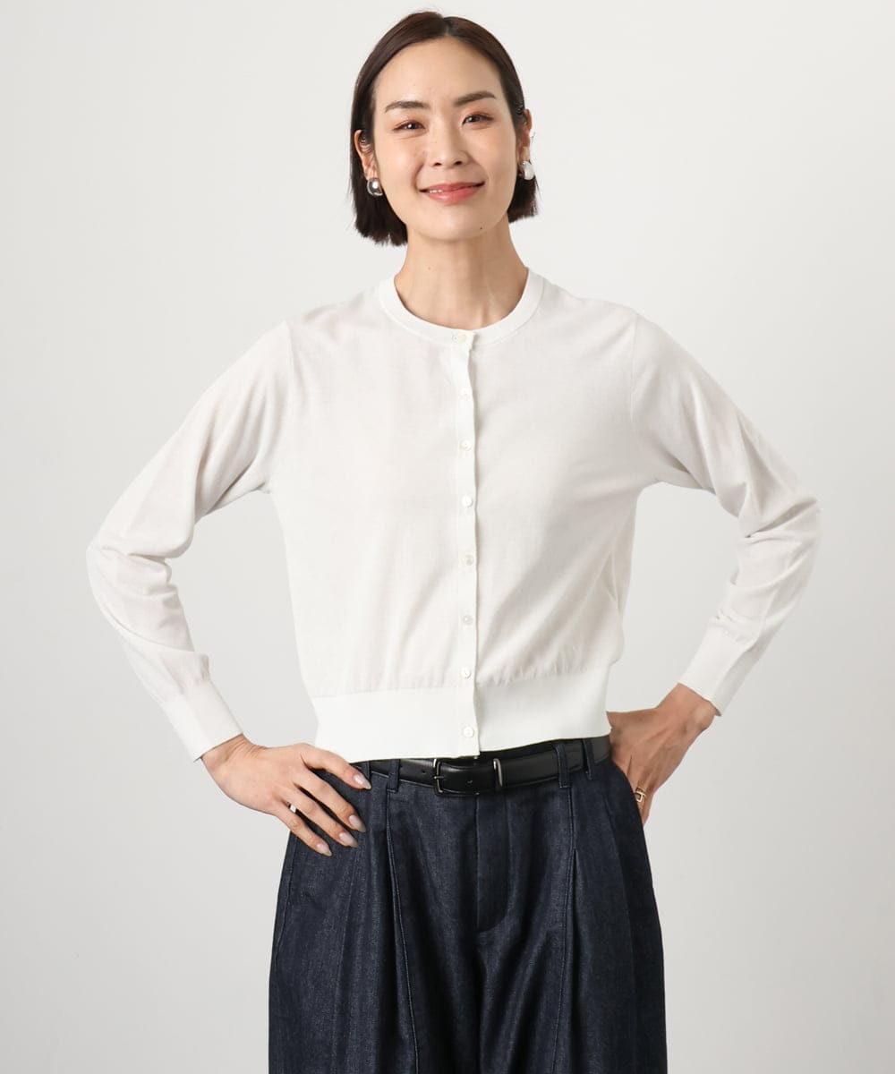 FMSGD24230 MICHEL KLEIN(ミッシェルクラン) [アンサンブル対応]シアーカーディガン アイボリー