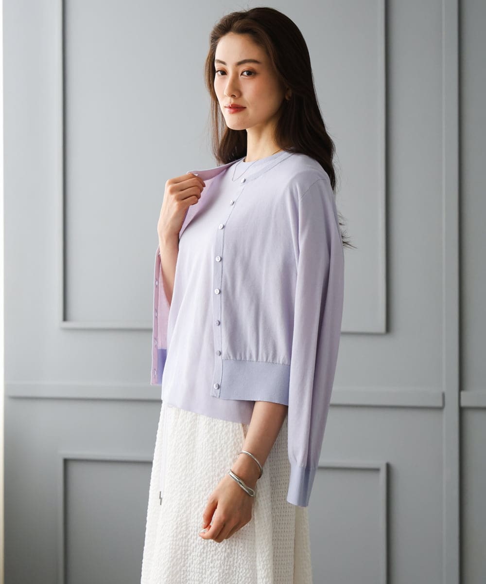 FMSGD24230 MICHEL KLEIN(ミッシェルクラン) [アンサンブル対応]シアーカーディガン アイボリー