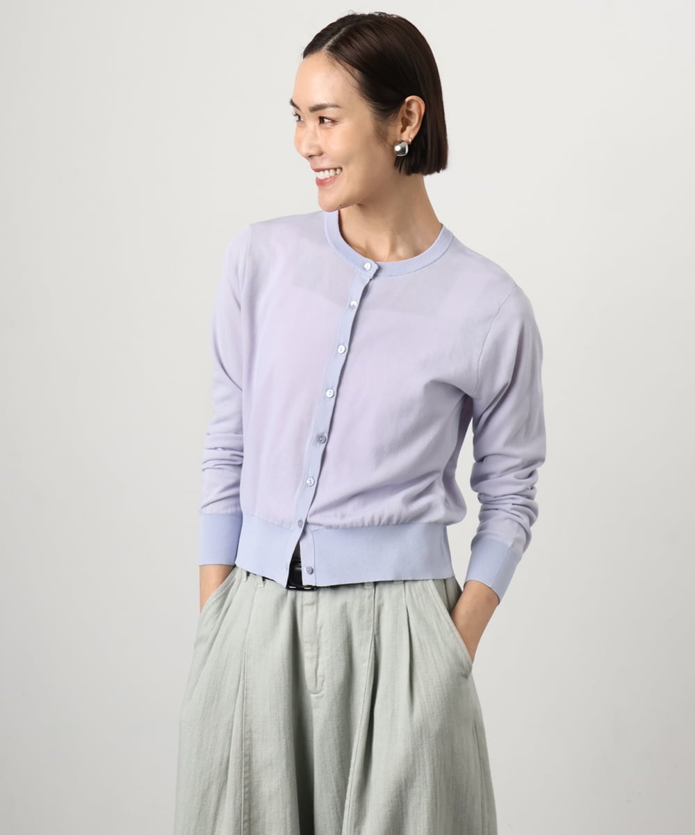 FMSGD24230 MICHEL KLEIN(ミッシェルクラン) [アンサンブル対応]シアーカーディガン アイボリー