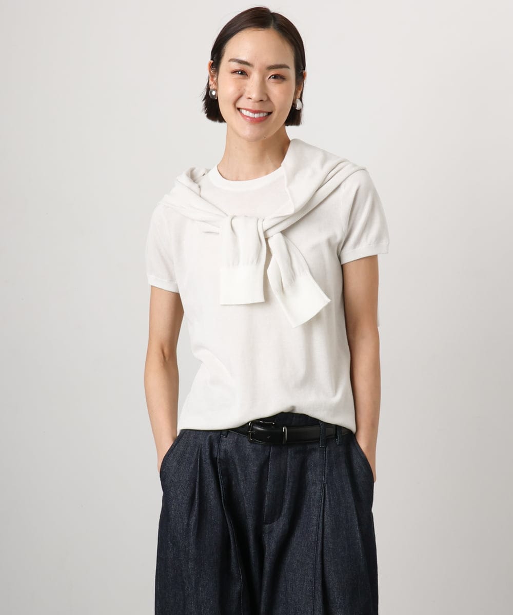 FMSGD24230 MICHEL KLEIN(ミッシェルクラン) [アンサンブル対応]シアーカーディガン アイボリー