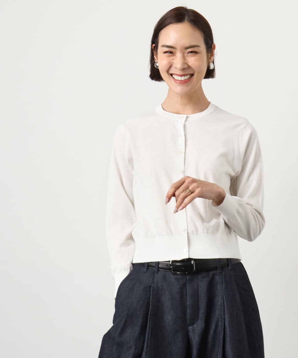 FMSGD24230 MICHEL KLEIN(ミッシェルクラン) [アンサンブル対応]シアーカーディガン アイボリー