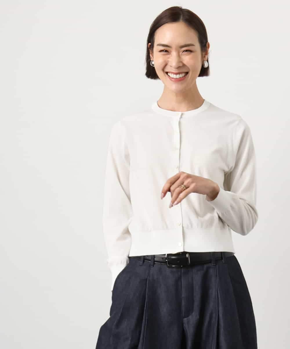 FMSGD24230 MICHEL KLEIN(ミッシェルクラン) [アンサンブル対応]シアーカーディガン アイボリー