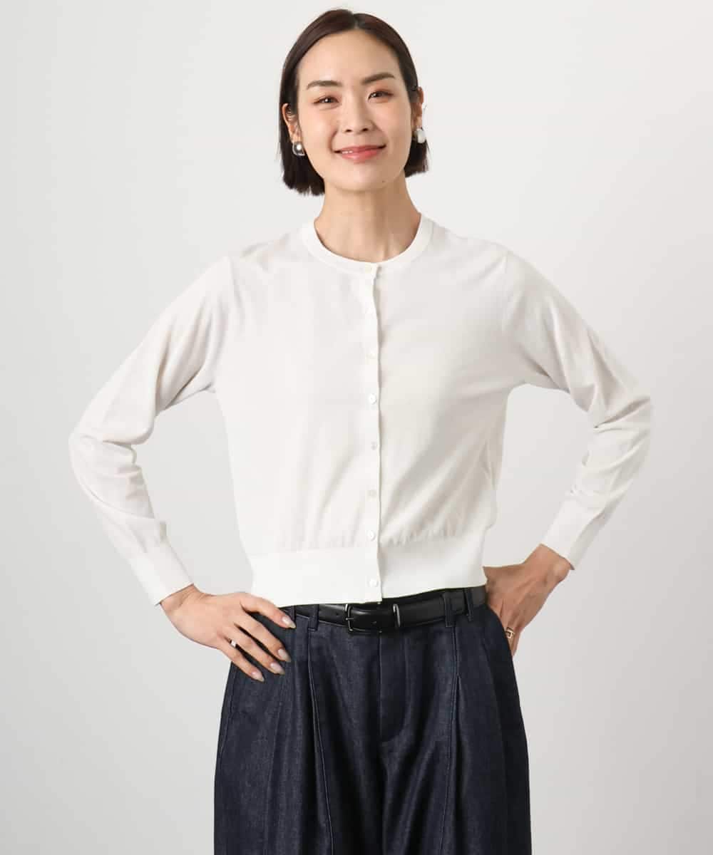 FMSGD24230 MICHEL KLEIN(ミッシェルクラン) [アンサンブル対応]シアーカーディガン アイボリー