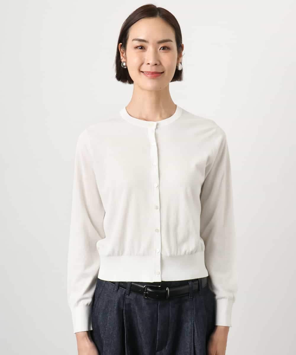 FMSGD24230 MICHEL KLEIN(ミッシェルクラン) [アンサンブル対応]シアーカーディガン アイボリー