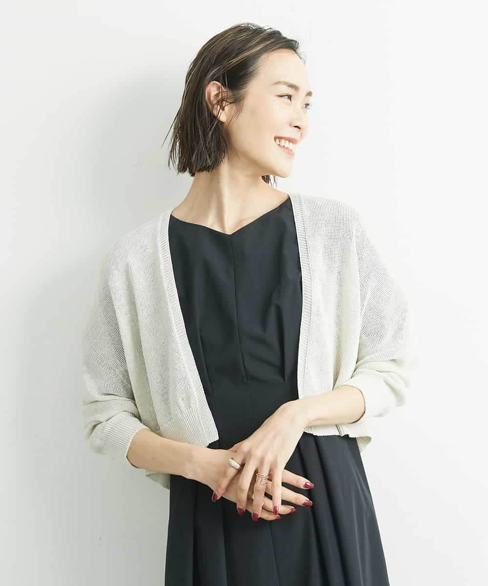 麻混ホールガーメント R ニットカーディガン カーディガン Michel Klein ミッシェルクラン イトキンオンラインストア