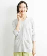 FMSGS26230 MICHEL KLEIN(ミッシェルクラン) Vネックメタルボタンロングカーディガン（アンサンブル対応） ネイビー(57)