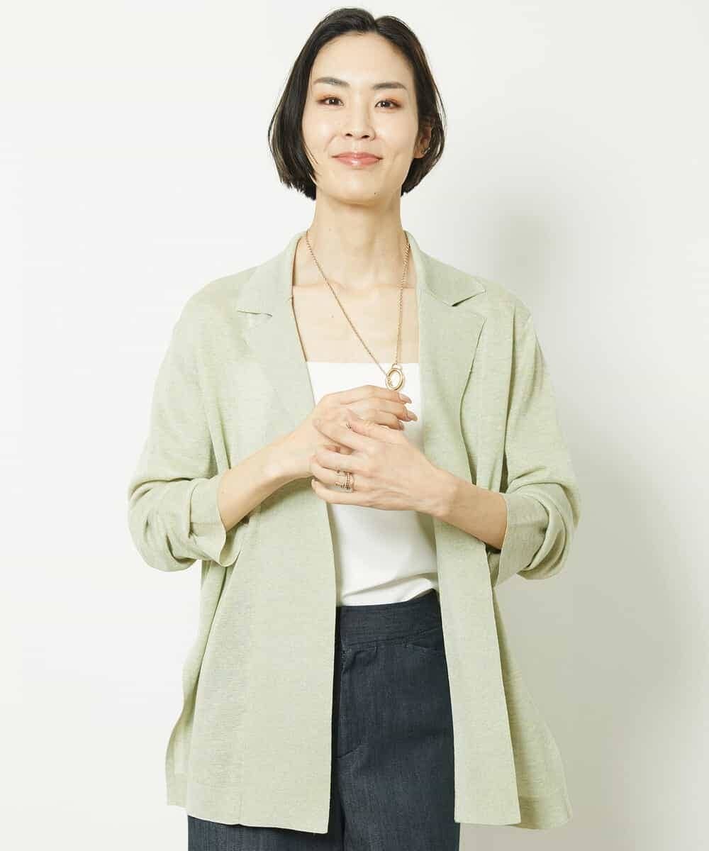 FMSGV28250 MICHEL KLEIN(ミッシェルクラン) ジャケットライクカーディガン ライムグリーン(25)