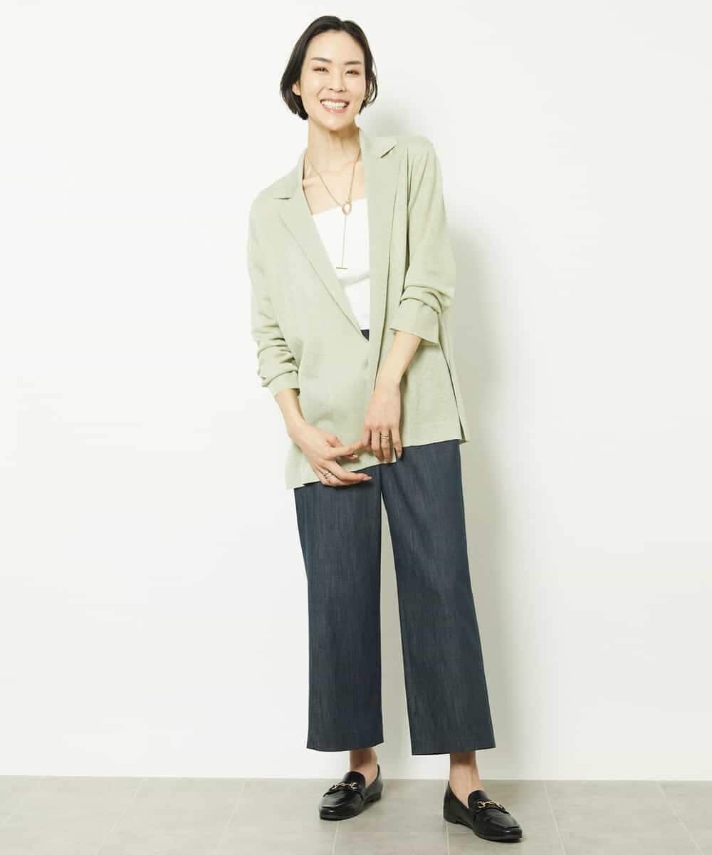FMSGV28250 MICHEL KLEIN(ミッシェルクラン) ジャケットライクカーディガン ライムグリーン(25)