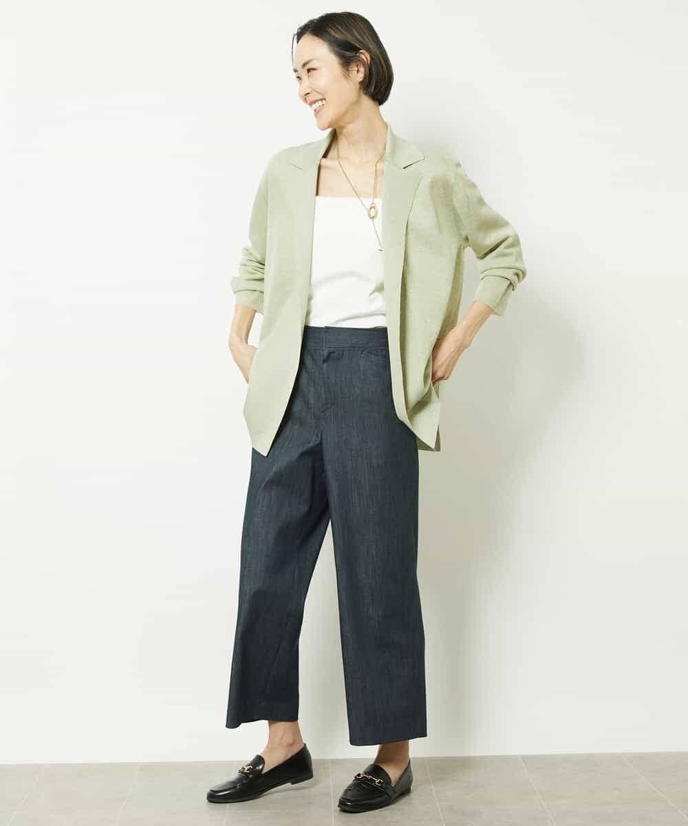 FMSGV28250 MICHEL KLEIN(ミッシェルクラン) ジャケットライクカーディガン ライムグリーン(25)